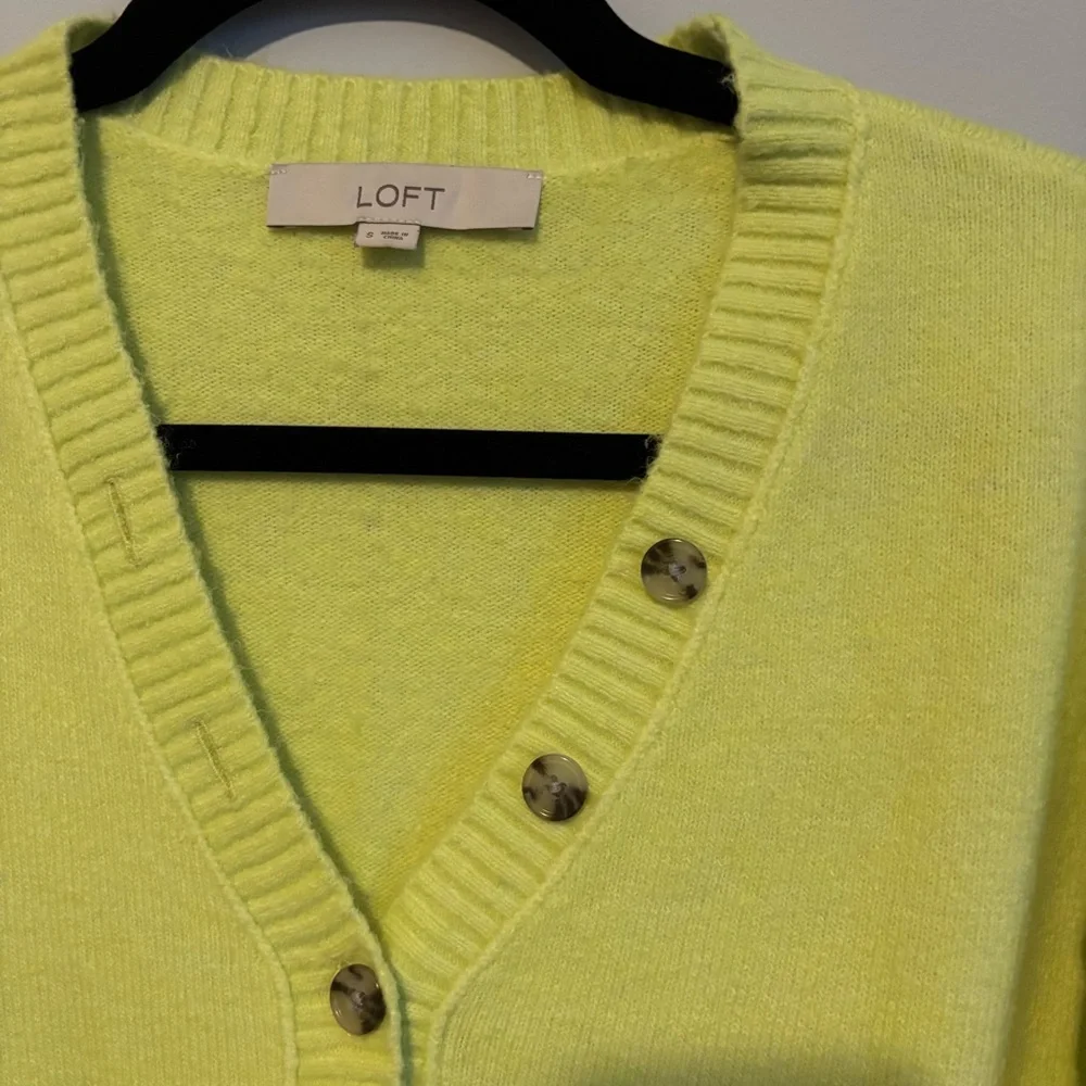LOFT V-Neck Sweater in Vibrant Yellow